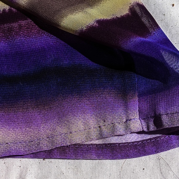 Chicos semi sheer sz 0 (Women's 6-8) dark pastels with front knot blouse! - Picture 5 of 9